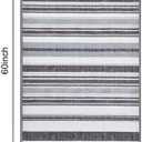 3x5 Area Rug for Bedroom, Washable Stripe Rugs with Non-Slip Backing for Living Room, Indoor Low-Pile Throw Carpet for Kitchen Dining Room Laundry Office Home Decor, Blue