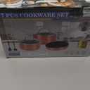 Pots and Pans Set Non Stick, 7 Piece Ceramic Cookware Set, Non Toxic Kitchen Induction Cookware Sets, Pots and Pans Cooking Set with Oven Safe Handle, 100% PFOA Free, Copper (8" Skillet + 1.5QT Saucepan + 3QT Stockpot)