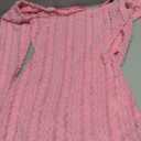 Sexy Off Shoulder Fuzzy Y2K Mini Dress for Women Strappy Backless Long Sleeve Party Club Birthday Dresses Date Night (Large, Pink)