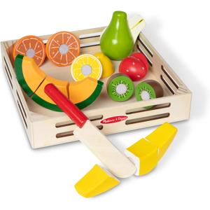 Melissa & Doug Cutting Fruit Set - Wooden Play Food Kitchen Accessory, Multi - Pretend Play Accessories, Wooden Cutting Fruit Toys For Toddlers And Kids Ages 3+ (One Size)