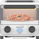 Brentwood 3 Liter Stainless Steel Mini Toaster Oven and Griddle with Timer, Adjustable Temperature, Removable Crumb Tray, and Cool Touch Handle (White)