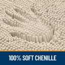 OLANLY Bathroom Runner Rugs 47x24, Extra Soft Absorbent Chenille Bath Rugs, Rubber Backing Quick Dry, Machine Washable Long Bath Mats for Bathroom Floor, Tub and Shower, Home Decor Accessories, Sand