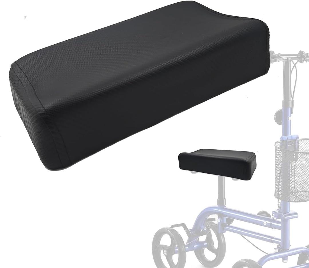 Replacement Part for Knee Walker, Knee Scooter Cushion for Comfortable Knee Walker Cushion Cover Padded Scooter, Medical Foam Cushion Seat Black 6.2x12