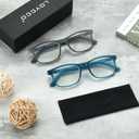 2 Pack Computer Reading Glasses Blue Light Blocking Anti Eyestrain Flexible Lightweight Square Readers for Women Men, Magnification Strength: 2.5 x