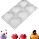 OCPO Kitchen Swirl Silicone Mold for Baking Mousse Cake, Pastry, Chocolate, Dessert, Pudding, Jelly, Cake Decorating Mold, 3D Swirl Shape (6-Cavity)