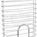 YBM Home Plastic Bags Container and Dispenser for Grocery Bags, Metal Over the Cabinet Door Storage Bags Holder Organizer Holds Up to 50 Plastic Shopping Bags, Silver