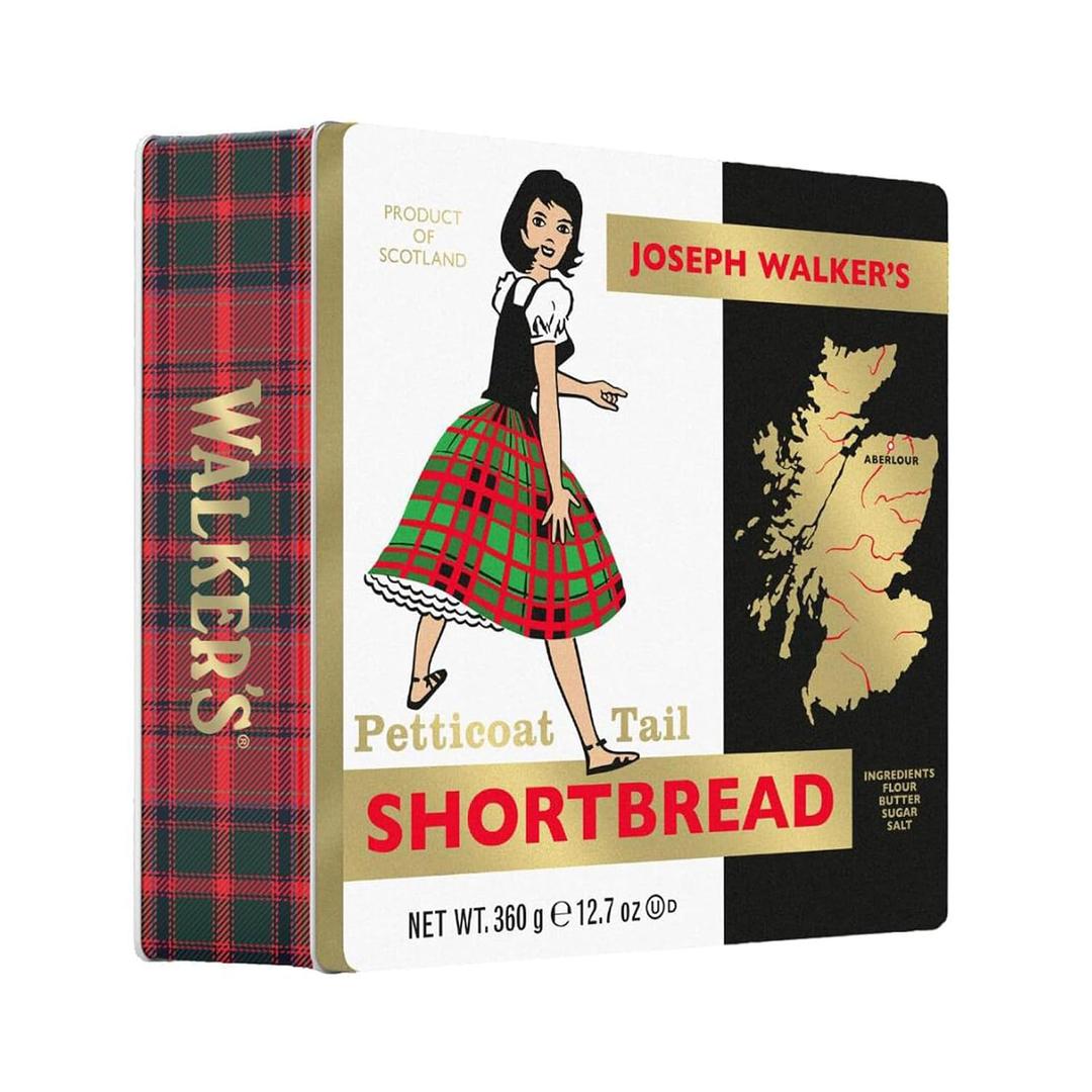 Walker’s Kilted Girl Shortbread Cookie Tin - Authentic Shortbread Cookies from Scotland, 4 Petticoat Tails, 12.7oz (EXP 11/30/25)
