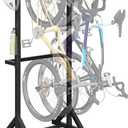 monTEK Freestanding Bike Storage Rack for 3 Bikes, Heavy Duty 210LBS Vertical Bike Stand with 3 Bike Hooks & 4 Helmet Hooks, Indoor and Outdoor Bike Storage Rack with Locking Casters