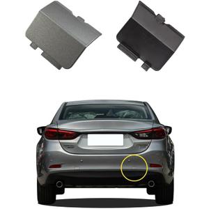 Car Rear Bumper Tow Hook Cover Compatible with Mazda 6 Atenza 2013 2014 2015 2016 2017 2018 Trailer Cover Cap GJR9-50-EK1-51 Small Lid Towing Eye Cap Gray (Gray Right Passenger Side)