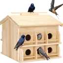 Purple Martin Bird House, Large 12-Room Wooden Birdhouse for Outdoors