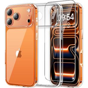 TAURI for iPhone 17 Pro Case, Full Camera Protection with Screen Protector, Anti-Yellowing Military-Grade Protection Shockproof Slim Phone Case for iPhone 17 Pro, Clear