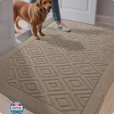 LUMI Washable Indoor Entrance Doormat 24x36, Absorbent Quick-Dry Door Mat, Dirt Trapper Non-Slip Low Profile Entryway Mats for High Traffic, Beige