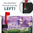 Easter He is Risen Mailbox Cover - Magnetic Standard Size 25.5 x 21 Inch Spring Purple Flowers Decorative for Home Outdoor Garden