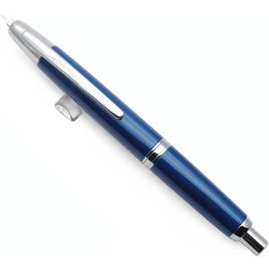 JINHAO 10 Press Fountain Pen, Retractable Metal Pen with Ink Converter (EF Nib 0.38mm, Pearl Blue)