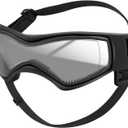 QUMY Dog Goggles UV Protection for Small to Medium Breed, Dog Sunglasses Windproof Anti-Fog Dustproof Snowproof, Puppy Glasses for Outdoor Riding Driving with Comfortable Frame Adjustable Straps