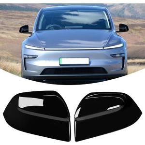 Compatible with Tesla Model Y Juniper Mirror Guard Covers 2025 2026, 2PCS Left Driver Right Passenger Side Rearview Mirror Protector Cap for Tesla Model Y Juniper Accessories (Glossy Black)