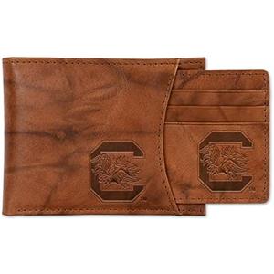 NCAA Standard Genuine Leather Slider Wallet - 2 Gifts in One