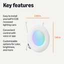 Amazon Basics Smart Recessed 5/6 Inch Downlight, Color Changing, Works with Alexa only, 2.4GHz WiFi, 1 Pack