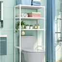 Garvee 3 Tier Bathroom Over The Toilet Shelf, Freestanding Metal Over The Toilet Shelf Organizer, Space Saver Bathrooms Shelve for Restroom Laundry Balcony, White