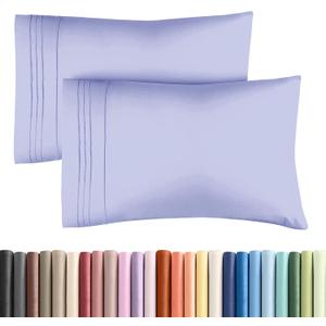Queen Pillow Cases Set of 2 - Ultra Soft Hotel Quality Pillowcase Covers - Comfy, Cozy & Wrinkle Free - Shrinkage, Stain & Fade Resistant - Machine Washable Pillow Protectors - 2 Piece Set - Lavender