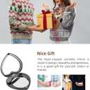 Mini Vintage Heart Elegant Metall Makeup Mirror, Portable 1X/2X Magnifier (Black)