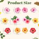 Konohan 12 Pcs/6 Pairs Screen Door Magnets Hibiscus Tropical Flower Double Sided Screen Door Magnetic Flexible Protector Decorative Magnets for Summer Window Sliding Doors