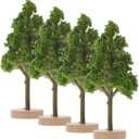 ARTIBETTER 4Pcs Miniature Trees for Diorama Sand Table Railroad Scenery Decoration - Simulated Green Tiny Model Trees for Home Decor and Train Scenery