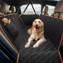 Lantoo Dog Seat Cover, Upgrade Large Back Seat Pet Seat Cover Hammock for Cars, Trucks, SUVs with Nonslip Backing, Side Flaps, Waterproof, Soft (Black)