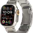 Titanium Watch Band for Apple Watch ULTRA 3/2/1 (49mm)  Adjustable, Secure Clasp, Premium Strap (Natural Titanium)