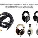 UNCLE LIGHT HD518 HD558 HD598 HD599 HD579 Replacement Audio Cable, Compatible with Sennheiser Headphones, 3.5mm (6.35mm) to 2.5mm Male Stereo Jack Cord, Coiled Cable, 4.6 Ft (1.4 Meters), Black