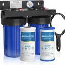 Waterdrop Whole House Water Filter System, with Carbon Filter and Sediment Filter, 5-Stage Filtration, Highly Reduce Lead, Chlorine, Odor and Taste, 2-Stage 5 Micron WD-WHF21-PG, 1" Inlet/Outlet