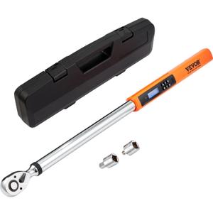 VEVOR Digital Torque Wrench 1/2" Drive(25-250ft.lb/34-340n.m), 2% Torque Accuracy, 3-Mode Adjustable Electronic Torque Wrench with LED Buzzer Calibration