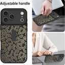 Compatible with iPhone 17 Pro Max Case with Finger Strap, Black | Luxury Cheetah Print Shockproof Soft TPU Protective Cover for Women Girls, Anti Scratch Case for 17 Pro Max 6.9 Inch