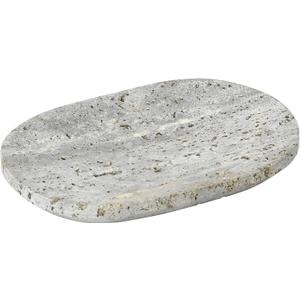Creative Co-Op Travertine Soap Dish, Grey Bath Decor, 6" L x 4" W x 1" H