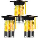 FoldTier 38 Pcs 2026 Graduation Table Centerpieces Set, DIY Grad Party Decorations with Mason Jar Style Vases, Felt Caps, Artificial Flowers, Eucalyptus Sprigs, Class of 2026 Table Decor Gifts(Yellow)