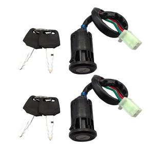 Ignition Switch for Chinese ATV, Key Ignition for Coolster Taotao Sunl Apollo, Key Switch with 4 Wire Replacement for 50cc 70cc 90cc 110cc 125cc Scooters and Dirt Bikes, Pack of 2pcs