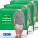 Amazon Basics Maximum Absorbency Incontinence Underwear for Men with Leak Protection, Bladder Leak Control, 2X-Large, 42 Count (3 Packs of 14)