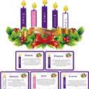 Spakon Magnetic Refrigerator Advent Wreath Candle Cutout Christmas Love Peace Hope Joy Jesus Cutout for Religious Advent Decoration