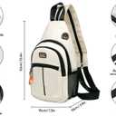 Long Keeper Sling Bag Backpack - Women Crossbody Shoulder Backpack Men Travel Hiking Sport Backpack Cross Body Casual Daypack (White)