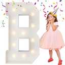 4FT Marquee Light Up Letters, Large Marquee Letters, Mosaic Balloon Frame Big Letter For Engagement Wedding Baby Shower Decorations Birthday Party Backdrop Decor, Balloon Arch Kit Letter B