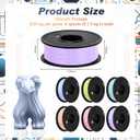 Pangda 3D Printer Filament Pla Bundle 1.75mm Multicolor, ±0.02mm Dimensional Accuracy, 3D Printing Filament for DIY Projects, Holiday Crafts(1.5 kg,Pastel Color)