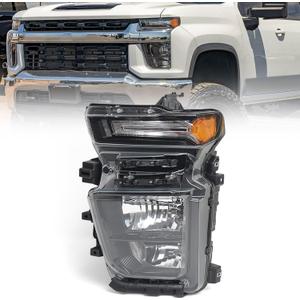 Huray Headlight Assembly for Chevy Silverado 2020 2021 2022 2023 [2500HD 3500HD] [Halogen Type] [OE Replacement] Head Lamp Factory Style Light (Driver Side (Left))