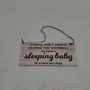 B06 Baby Sleeping Sign - Do Not Knock Or Ring Doorbell, Rustic Hanging Sign For Front Door, Nursery Home Bedroom