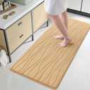 Buganda Memory Foam Bathroom Rug Mat 54x24, Extra Soft and Absorbent Bath Mats, Non-Slip and Machine Washable Bath Rugs for Bathroom Floor,Tub and Shower, Beige