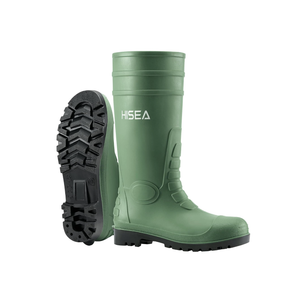 HISEA Men's Steel Toe Rain Boots PVC Rubber Boots, Waterproof Garden Fishing Outdoor Work Boots, Durable Slip Resistant Knee Boots for Agriculture and Industrial Working 8