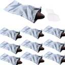 GONGKANGYUAN 10 Pack Shoe Bags for Travel Satin Fabric Shoe Bag with Drawstring for Men Women Travel Protecting Storing Shoes (Grey)