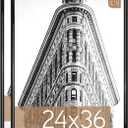 MCS Trendsetter 24x36 Poster Frame Black High-Gloss, Vertical & Horizontal Wall Hanging Large Picture Frame for Photos, Posters & Art Prints (2-Pack)