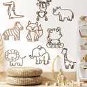 Soaoo 9 Pcs Jungle Animal Woodland Decor Safari Nursery Wall Art Animal Theme Wall Decor Jungle Theme Nursery Decor for Baby Girls Boys Toddler Bedroom Playroom Classroom Decorations