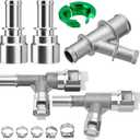 Heater Hose Connector Kit, 800-403HP Heater Core Hose Connectors+39190 Disconnect Tool+800-413HP and 800-413HP Metal Heater Hose Connector+Coolant Radiator Hose Y Junction Connector (with Hose Clamps), 6 PCS