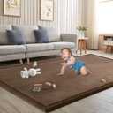 Baby Play Mat for Floor Nursery Rug Muscle Mat Area Rug Playroom Rug 59"x71" Playpen Mat Elastic Foam 1.3" Thick Crawling Mat for Babies,Toddlers, Infants, Kids,Chestnut